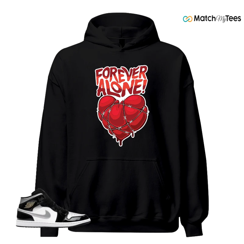 NIKE AIR JORDAN 1 MID SE BLACK WHITE SNEAKER Matching Tees hoodie