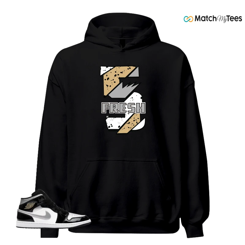 NIKE AIR JORDAN 1 MID SE BLACK WHITE SNEAKER Matching Tees hoodie