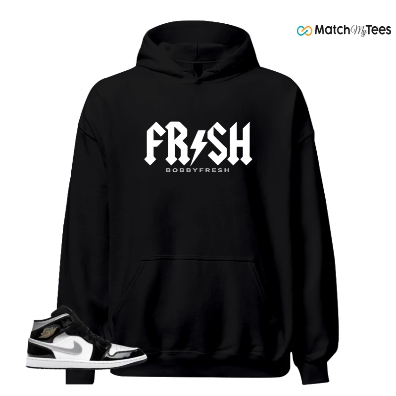 NIKE AIR JORDAN 1 MID SE BLACK WHITE SNEAKER Matching Tees hoodie