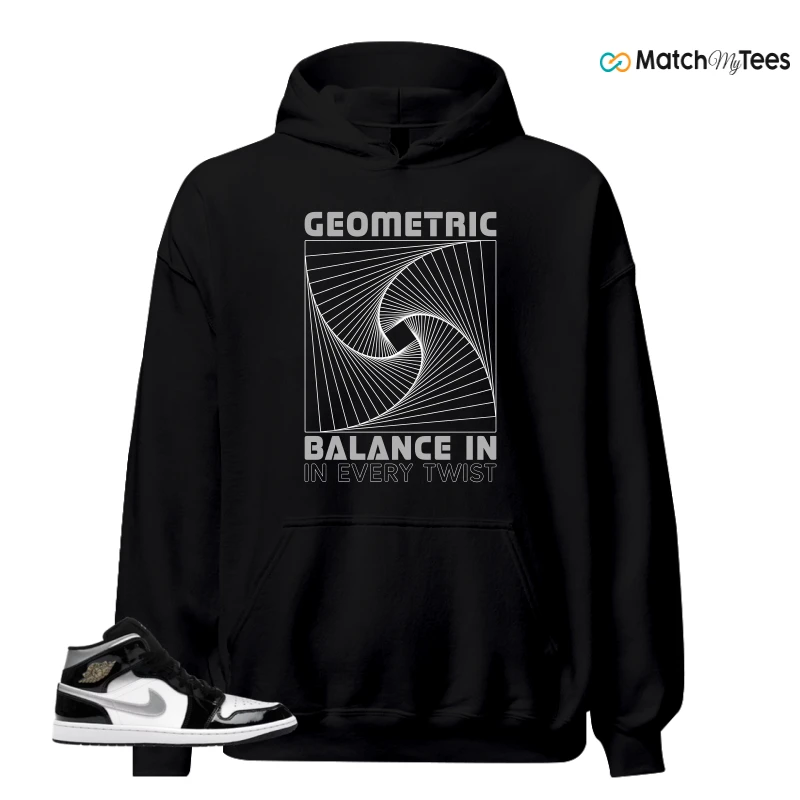 NIKE AIR JORDAN 1 MID SE BLACK WHITE SNEAKER Matching Tees hoodie