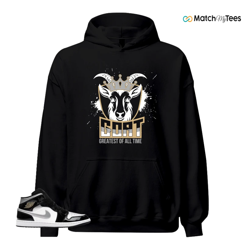 NIKE AIR JORDAN 1 MID SE BLACK WHITE SNEAKER Matching Tees hoodie