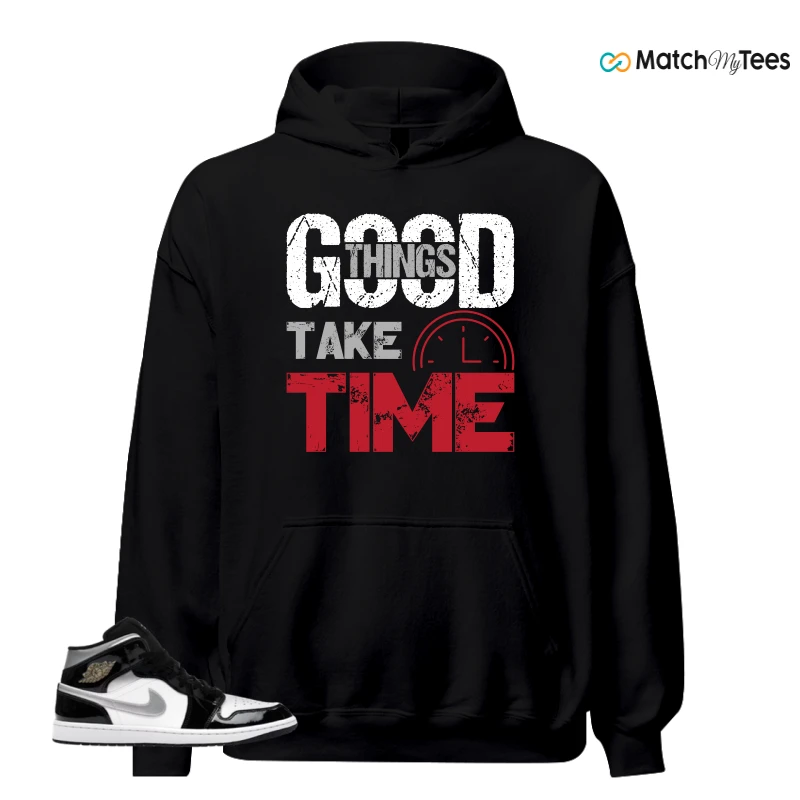 NIKE AIR JORDAN 1 MID SE BLACK WHITE SNEAKER Matching Tees hoodie