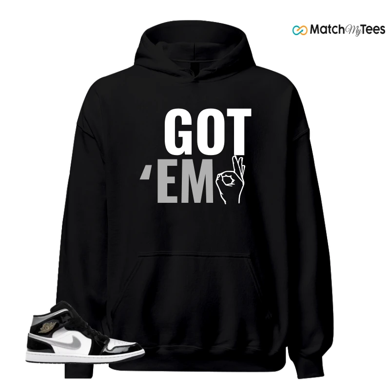 NIKE AIR JORDAN 1 MID SE BLACK WHITE SNEAKER Matching Tees hoodie