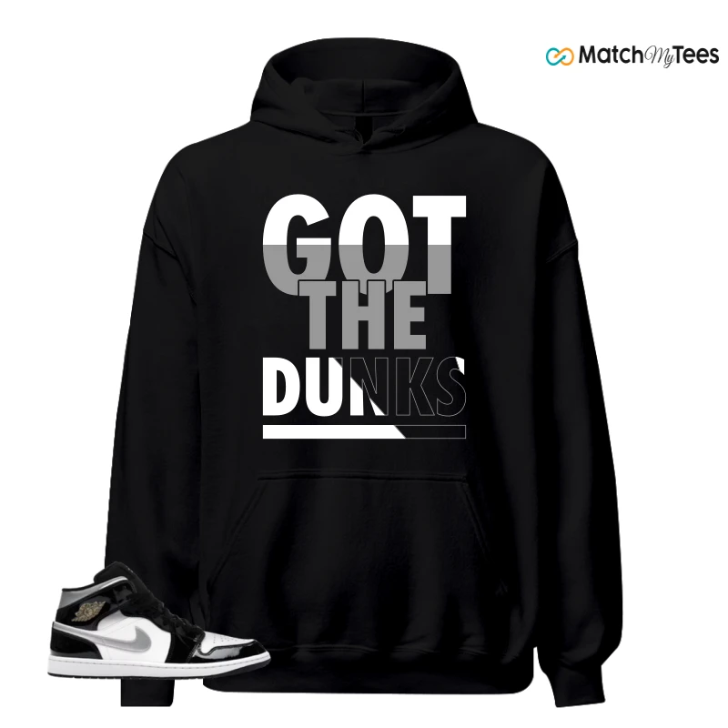 NIKE AIR JORDAN 1 MID SE BLACK WHITE SNEAKER Matching Tees hoodie