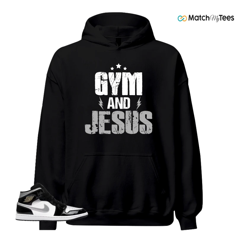 NIKE AIR JORDAN 1 MID SE BLACK WHITE SNEAKER Matching Tees hoodie