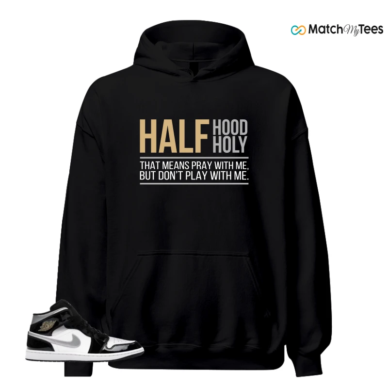 NIKE AIR JORDAN 1 MID SE BLACK WHITE SNEAKER Matching Tees hoodie