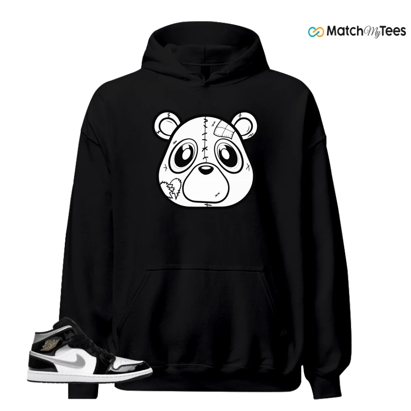 NIKE AIR JORDAN 1 MID SE BLACK WHITE SNEAKER Matching Tees hoodie