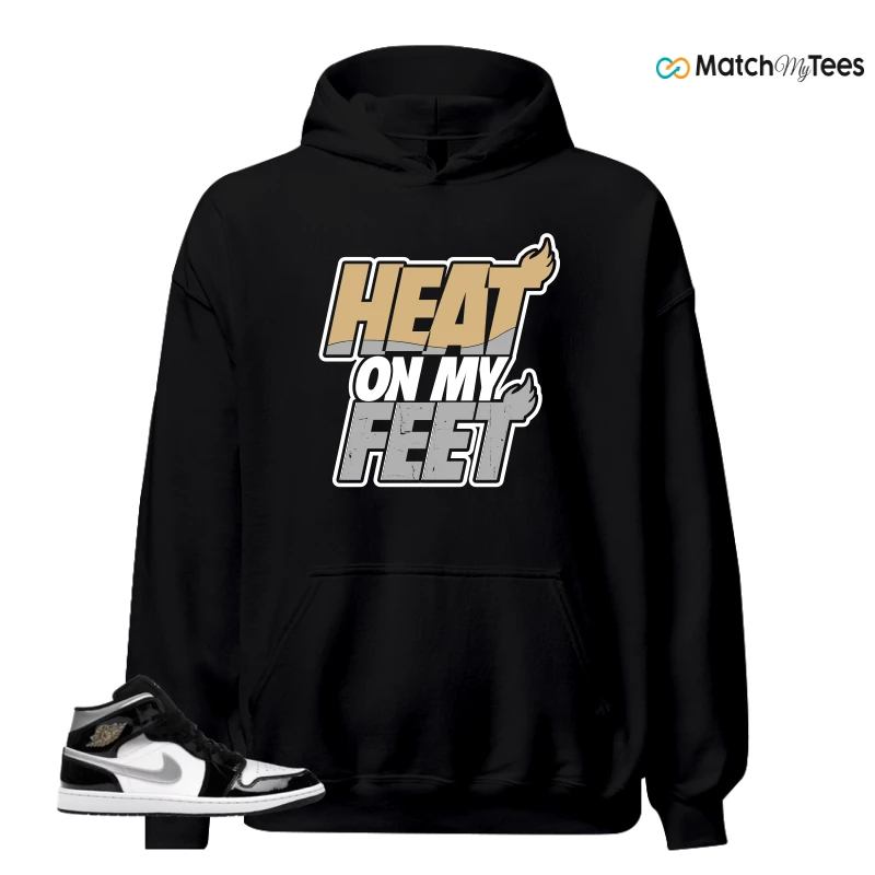NIKE AIR JORDAN 1 MID SE BLACK WHITE SNEAKER Matching Tees hoodie