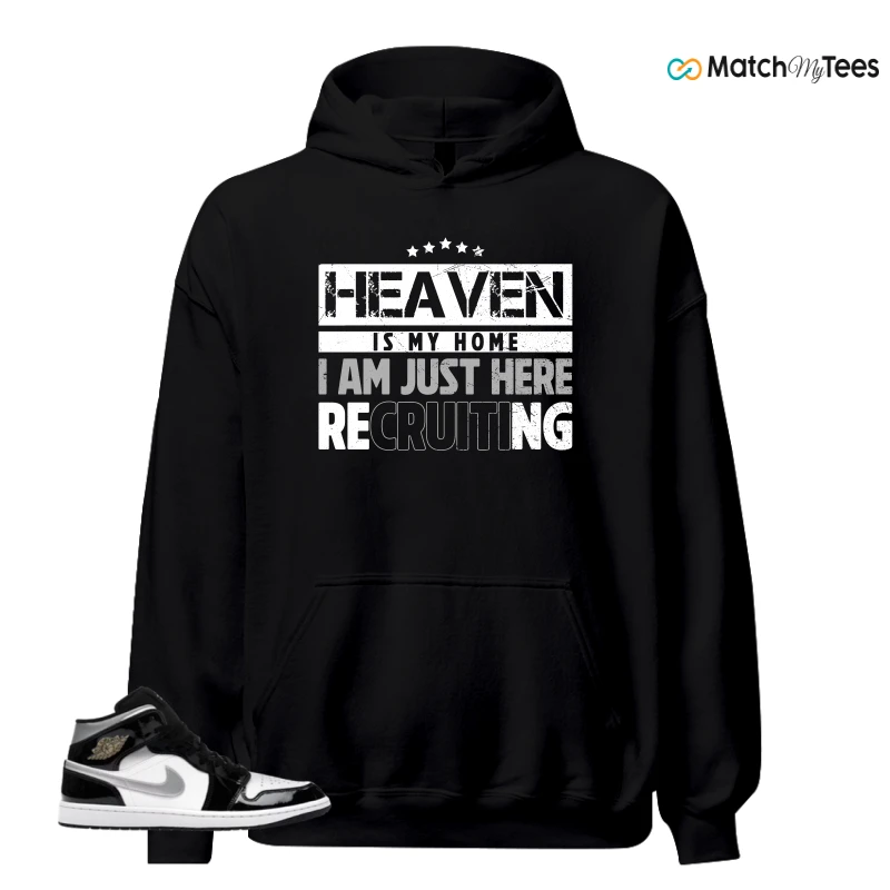 NIKE AIR JORDAN 1 MID SE BLACK WHITE SNEAKER Matching Tees hoodie