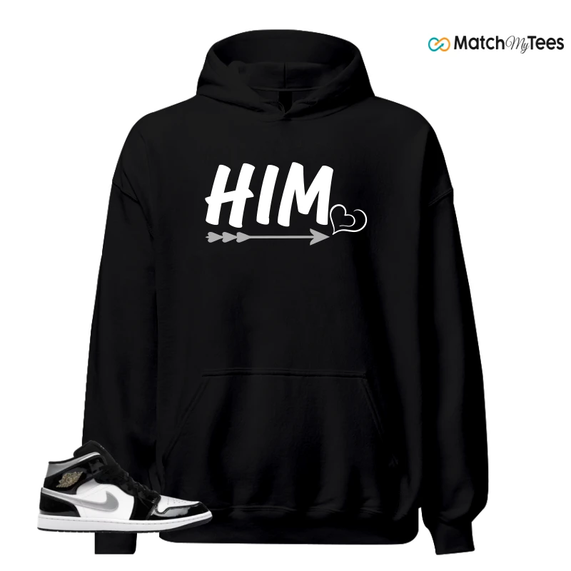 NIKE AIR JORDAN 1 MID SE BLACK WHITE SNEAKER Matching Tees hoodie