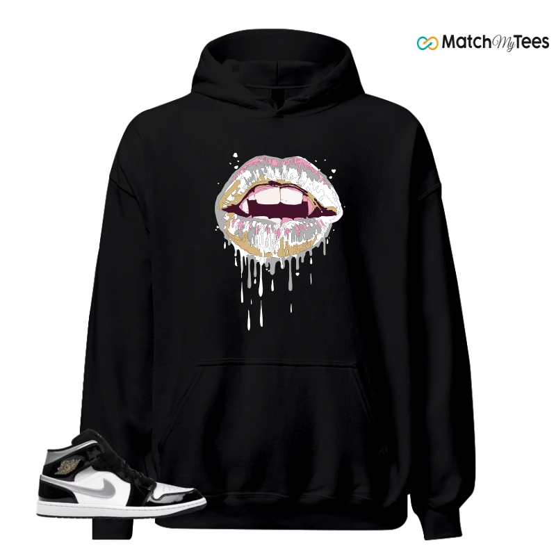 NIKE AIR JORDAN 1 MID SE BLACK WHITE SNEAKER Matching Tees hoodie