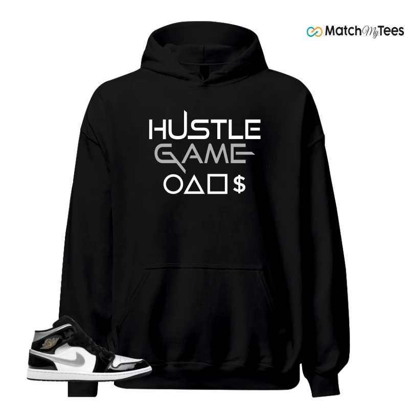 NIKE AIR JORDAN 1 MID SE BLACK WHITE SNEAKER Matching Tees hoodie