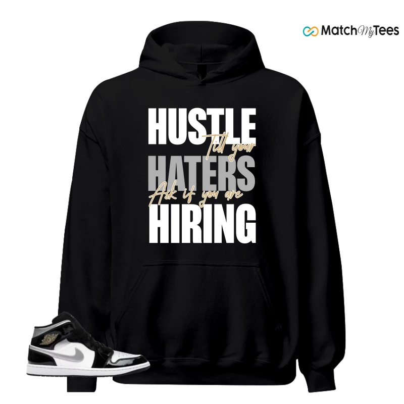NIKE AIR JORDAN 1 MID SE BLACK WHITE SNEAKER Matching Tees hoodie