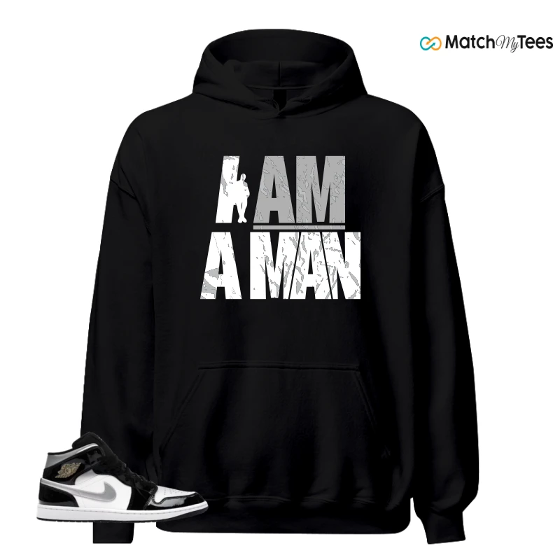 NIKE AIR JORDAN 1 MID SE BLACK WHITE SNEAKER Matching Tees hoodie