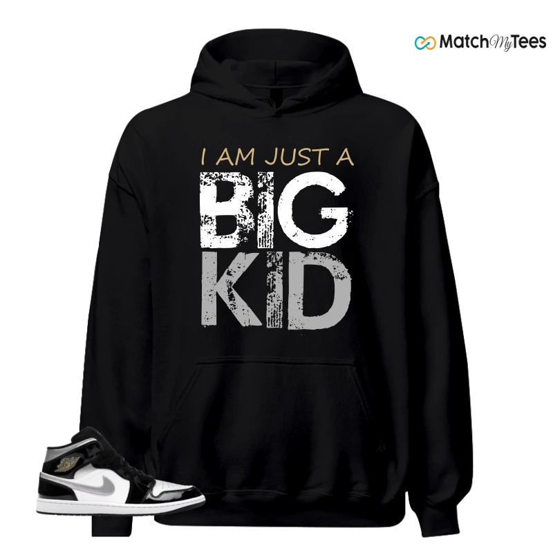 NIKE AIR JORDAN 1 MID SE BLACK WHITE SNEAKER Matching Tees hoodie