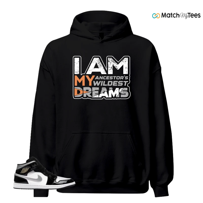 NIKE AIR JORDAN 1 MID SE BLACK WHITE SNEAKER Matching Tees hoodie