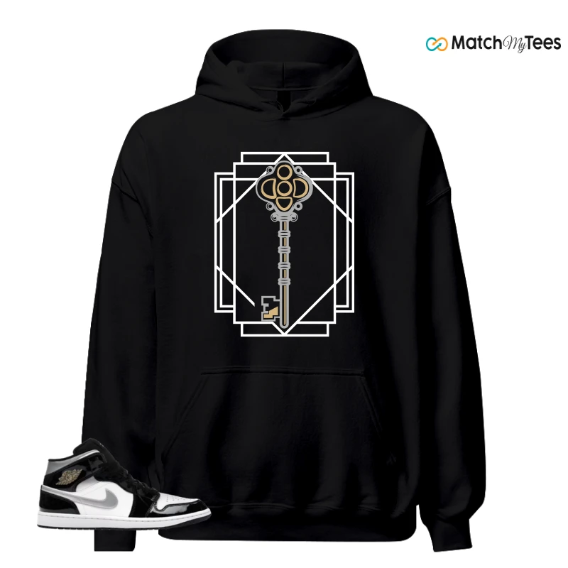 NIKE AIR JORDAN 1 MID SE BLACK WHITE SNEAKER Matching Tees hoodie