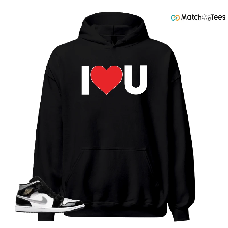 NIKE AIR JORDAN 1 MID SE BLACK WHITE SNEAKER Matching Tees hoodie
