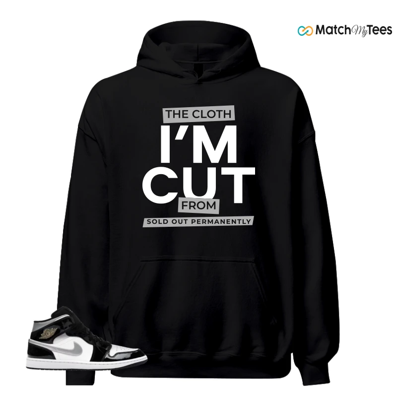 NIKE AIR JORDAN 1 MID SE BLACK WHITE SNEAKER Matching Tees hoodie