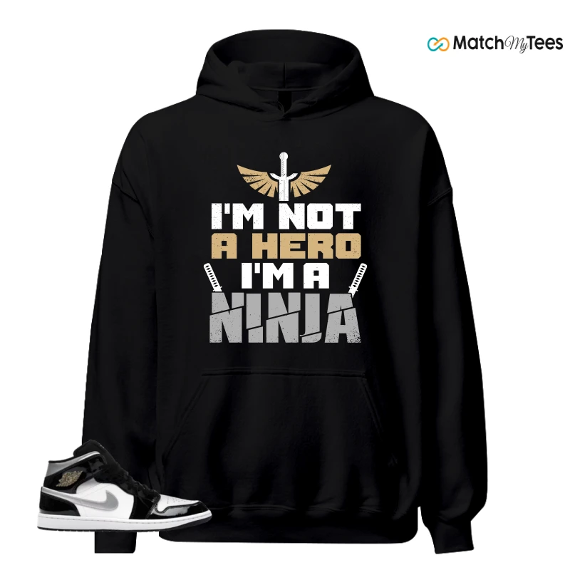 NIKE AIR JORDAN 1 MID SE BLACK WHITE SNEAKER Matching Tees hoodie