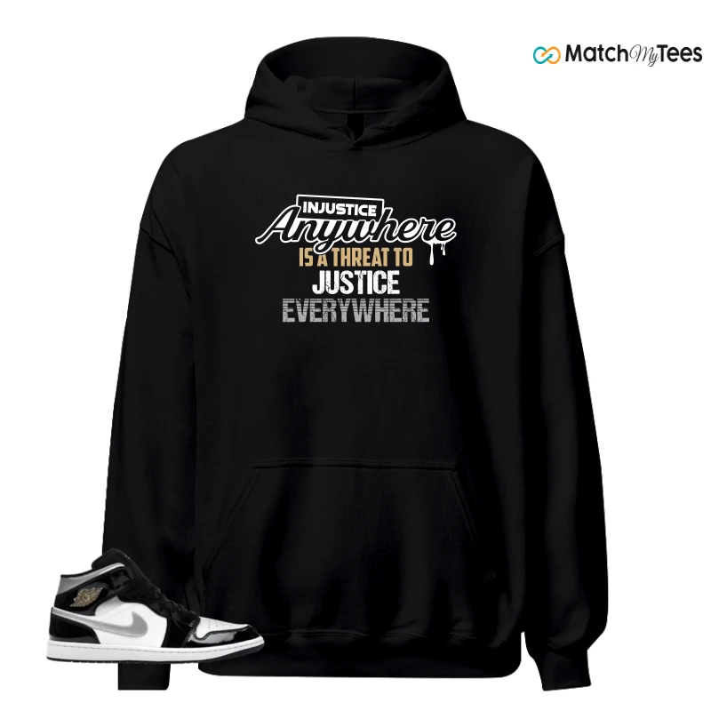 NIKE AIR JORDAN 1 MID SE BLACK WHITE SNEAKER Matching Tees hoodie