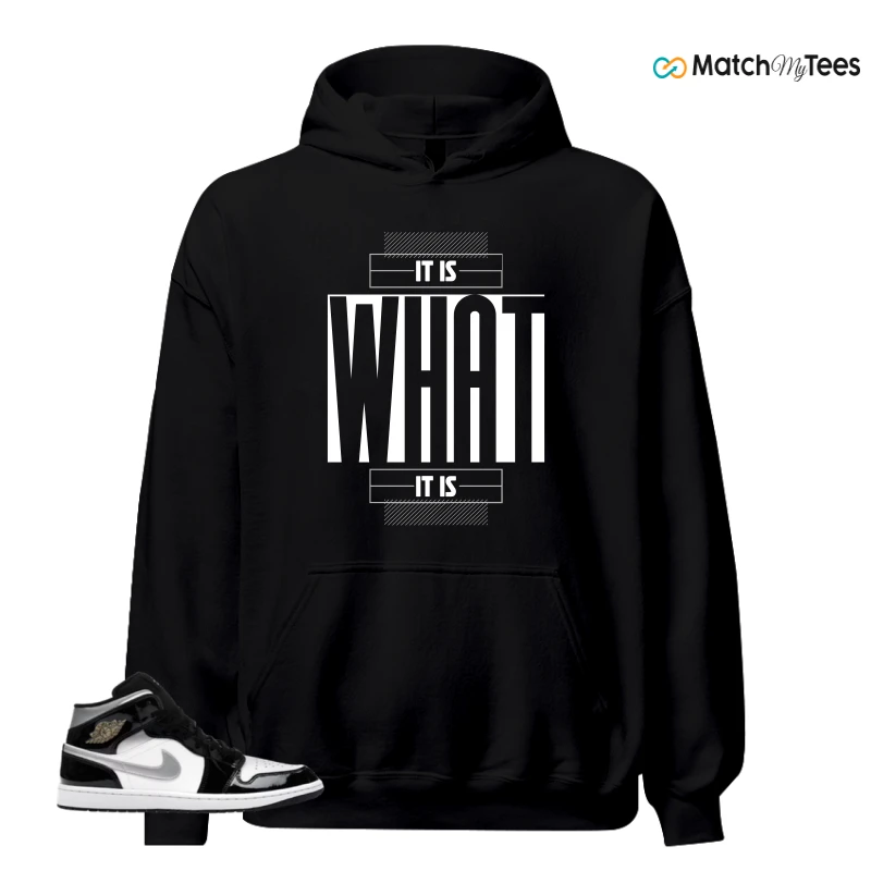 NIKE AIR JORDAN 1 MID SE BLACK WHITE SNEAKER Matching Tees hoodie