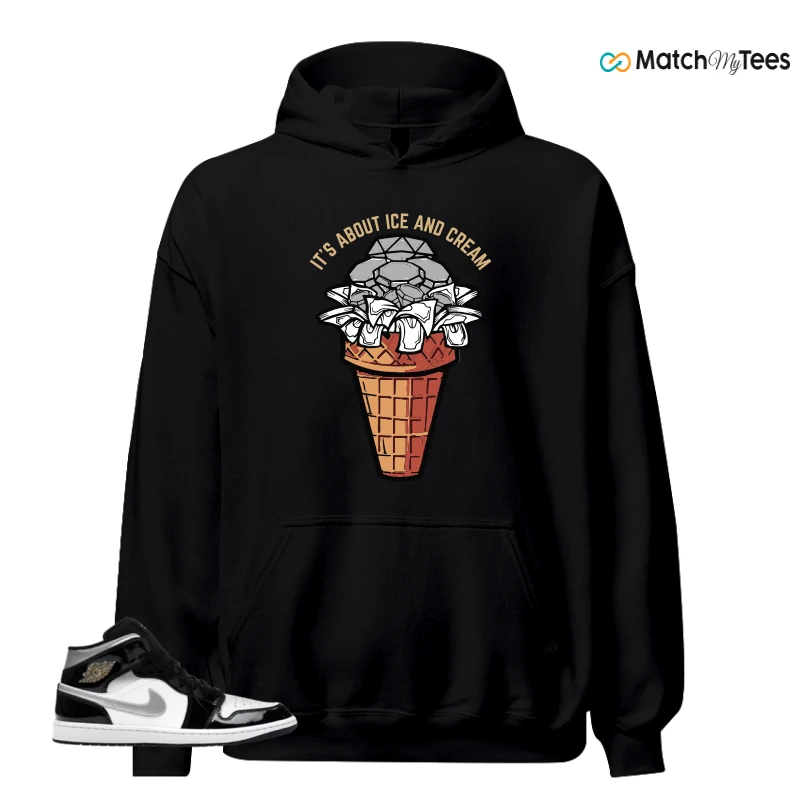 NIKE AIR JORDAN 1 MID SE BLACK WHITE SNEAKER Matching Tees hoodie