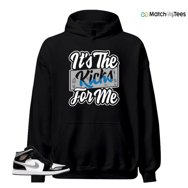 NIKE AIR JORDAN 1 MID SE BLACK WHITE SNEAKER Matching Tees hoodie