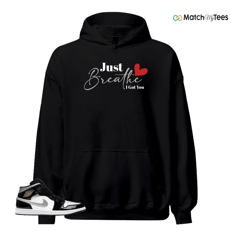 NIKE AIR JORDAN 1 MID SE BLACK WHITE SNEAKER Matching Tees hoodie