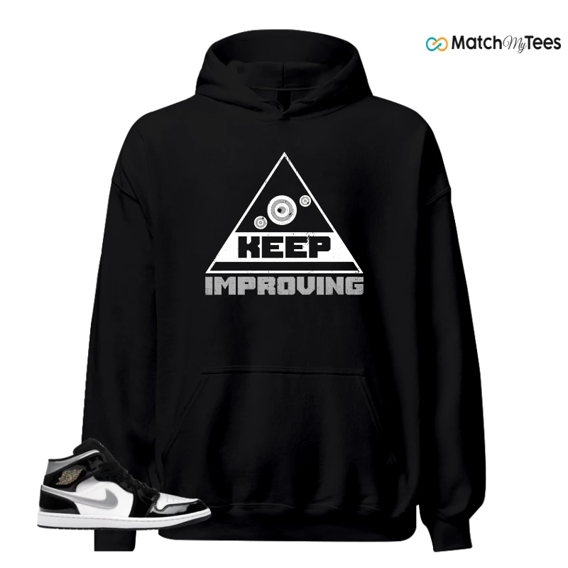 NIKE AIR JORDAN 1 MID SE BLACK WHITE SNEAKER Matching Tees hoodie