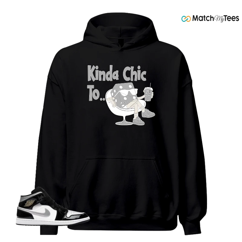 NIKE AIR JORDAN 1 MID SE BLACK WHITE SNEAKER Matching Tees hoodie