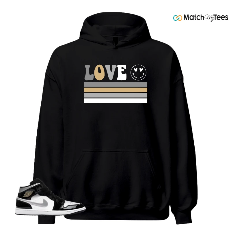 NIKE AIR JORDAN 1 MID SE BLACK WHITE SNEAKER Matching Tees hoodie