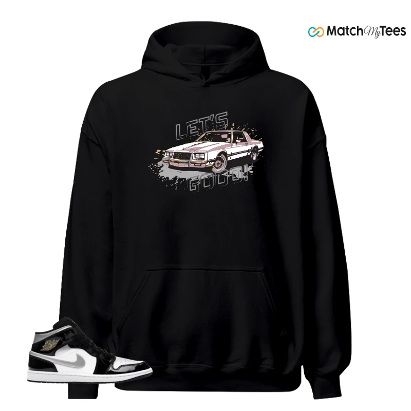 NIKE AIR JORDAN 1 MID SE BLACK WHITE SNEAKER Matching Tees hoodie