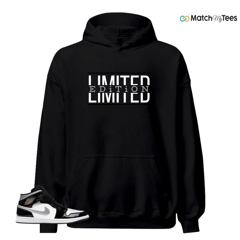 NIKE AIR JORDAN 1 MID SE BLACK WHITE SNEAKER Matching Tees hoodie
