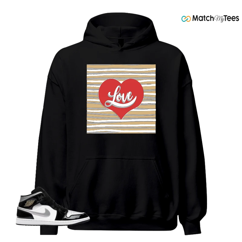 NIKE AIR JORDAN 1 MID SE BLACK WHITE SNEAKER Matching Tees hoodie