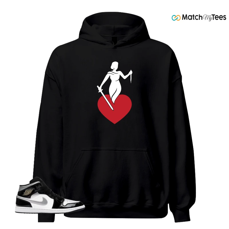 NIKE AIR JORDAN 1 MID SE BLACK WHITE SNEAKER Matching Tees hoodie