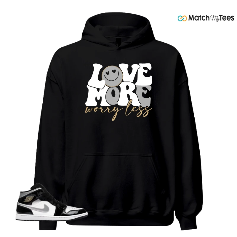 NIKE AIR JORDAN 1 MID SE BLACK WHITE SNEAKER Matching Tees hoodie