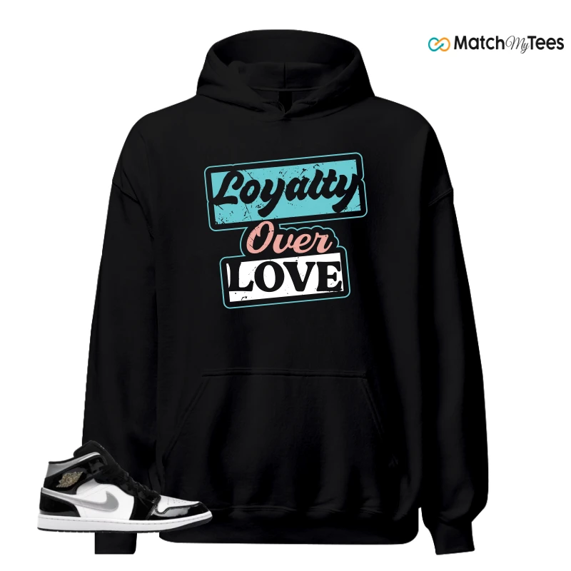 NIKE AIR JORDAN 1 MID SE BLACK WHITE SNEAKER Matching Tees hoodie