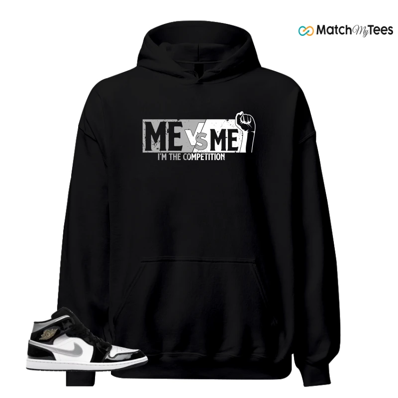 NIKE AIR JORDAN 1 MID SE BLACK WHITE SNEAKER Matching Tees hoodie