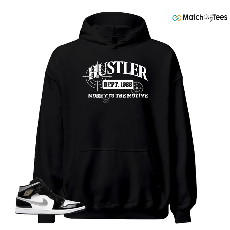 NIKE AIR JORDAN 1 MID SE BLACK WHITE SNEAKER Matching Tees hoodie