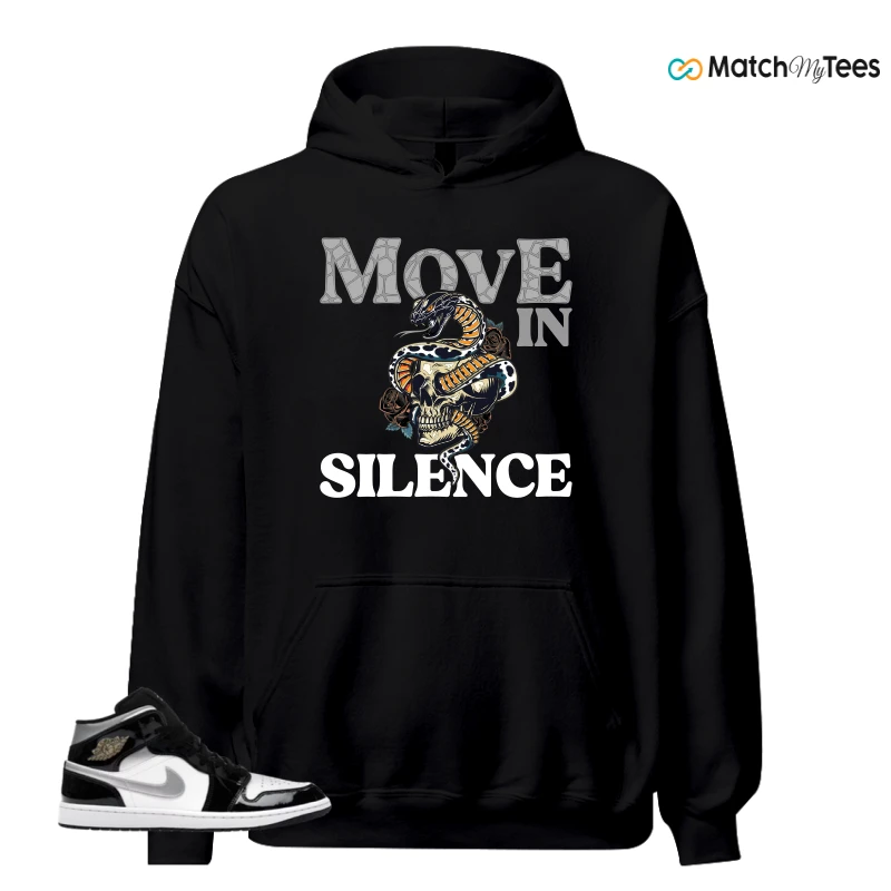 NIKE AIR JORDAN 1 MID SE BLACK WHITE SNEAKER Matching Tees hoodie