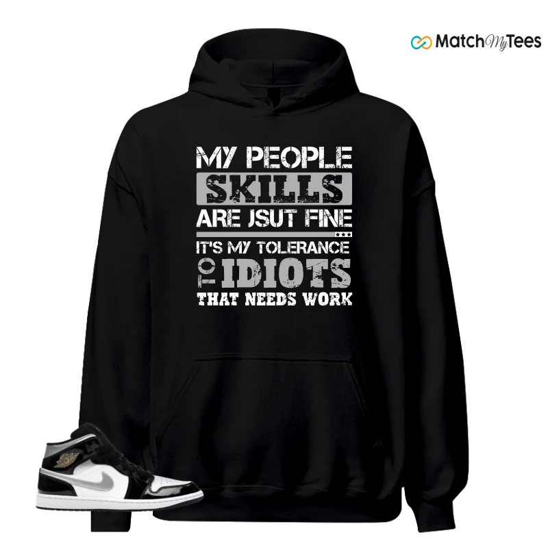 NIKE AIR JORDAN 1 MID SE BLACK WHITE SNEAKER Matching Tees hoodie