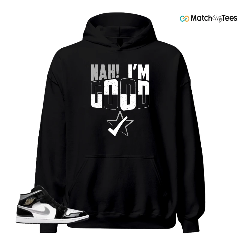 NIKE AIR JORDAN 1 MID SE BLACK WHITE SNEAKER Matching Tees hoodie