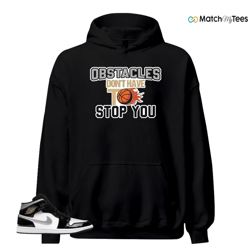 NIKE AIR JORDAN 1 MID SE BLACK WHITE SNEAKER Matching Tees hoodie