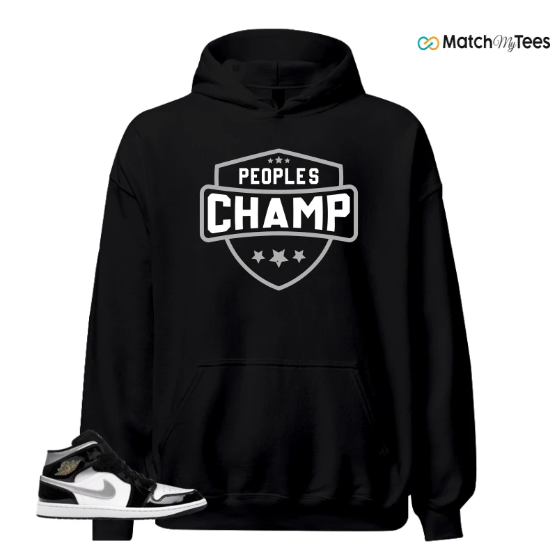 NIKE AIR JORDAN 1 MID SE BLACK WHITE SNEAKER Matching Tees hoodie