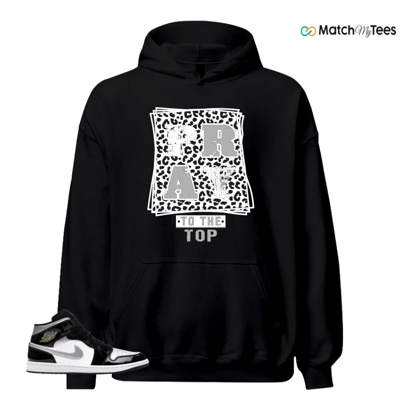 NIKE AIR JORDAN 1 MID SE BLACK WHITE SNEAKER Matching Tees hoodie