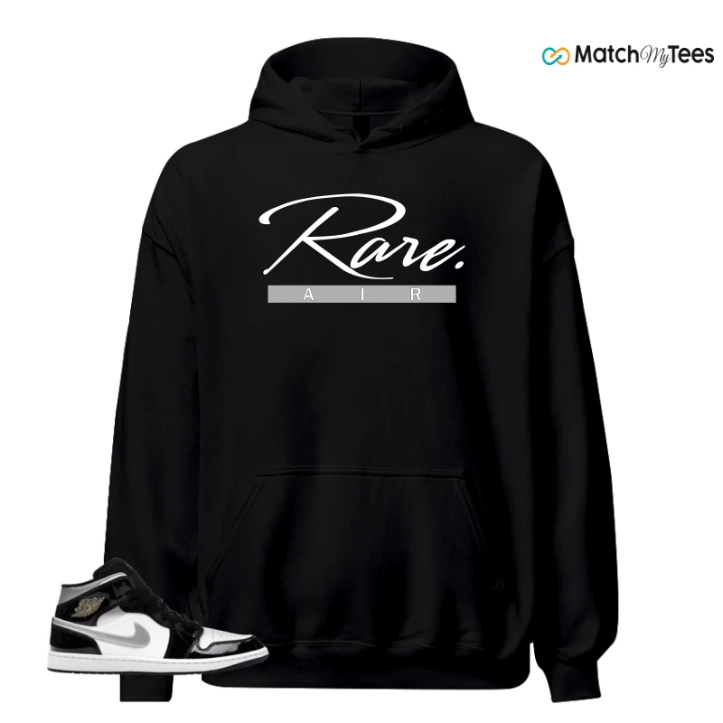NIKE AIR JORDAN 1 MID SE BLACK WHITE SNEAKER Matching Tees hoodie