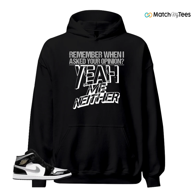 NIKE AIR JORDAN 1 MID SE BLACK WHITE SNEAKER Matching Tees hoodie