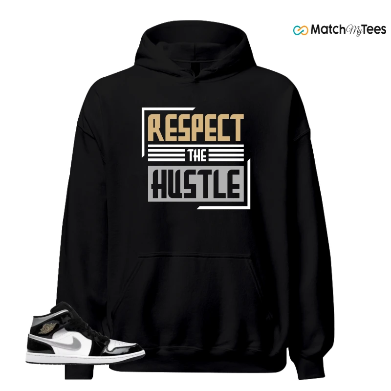NIKE AIR JORDAN 1 MID SE BLACK WHITE SNEAKER Matching Tees hoodie
