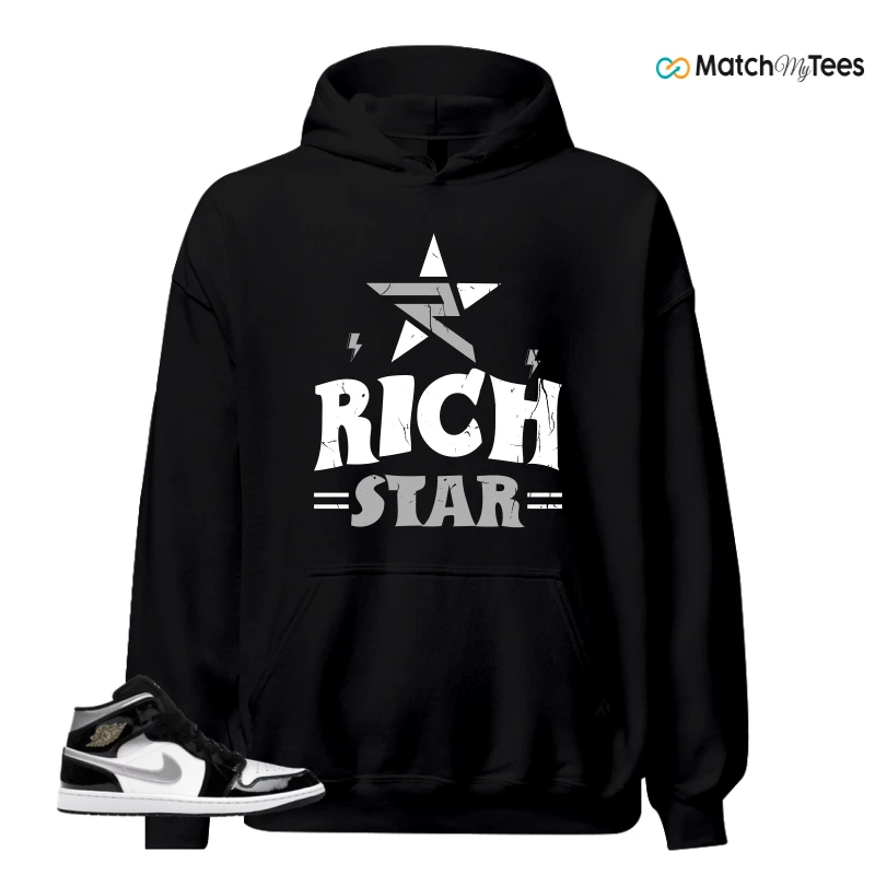 NIKE AIR JORDAN 1 MID SE BLACK WHITE SNEAKER Matching Tees hoodie